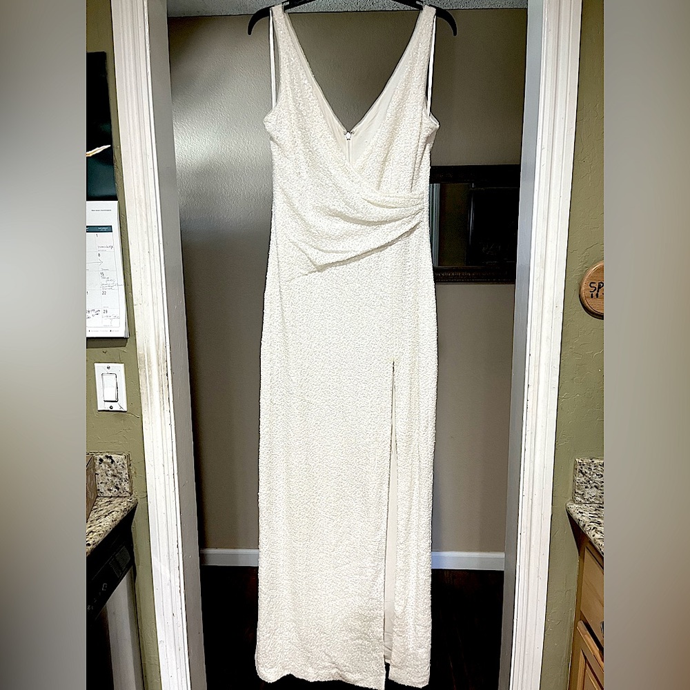 White sequined gown